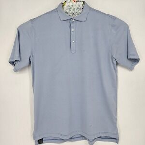 Turtleson‎ Polo Shirt Mens XL Short Sleeve Blue White Striped Golf Performance